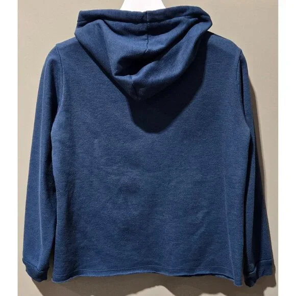 Disney Stitch Navy Blue Fleece Lined Thin Hooded Sweatshirt -- Women's Medium - Picture 3 of 6